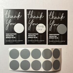 (25) Thank You Scratch-Off Cards - Black and White